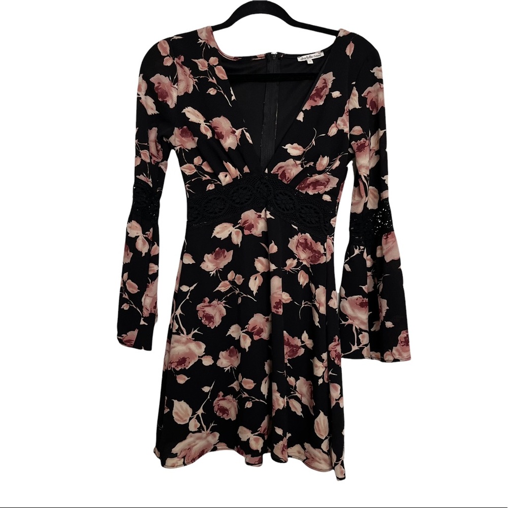 Charlotte Russe floral longsleeve bell sleeve dress XS
